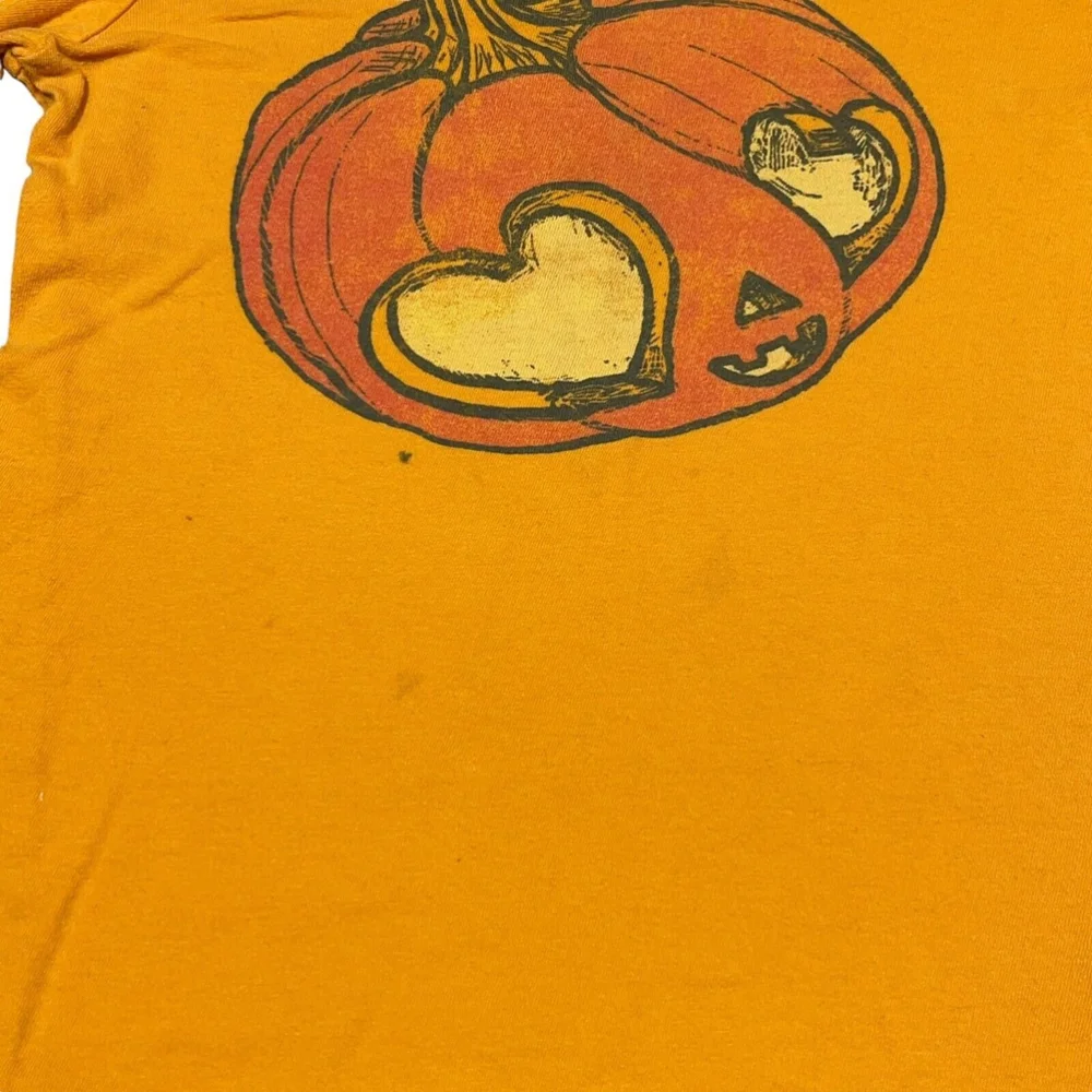 Old Navy Shirt Girls‎ Orange Pumpkin Jackolantern Heart Halloween Long Sleeve Sm